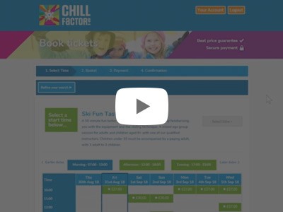 Watch Video Demo: Walk through Chill Factore’s online booking journey.